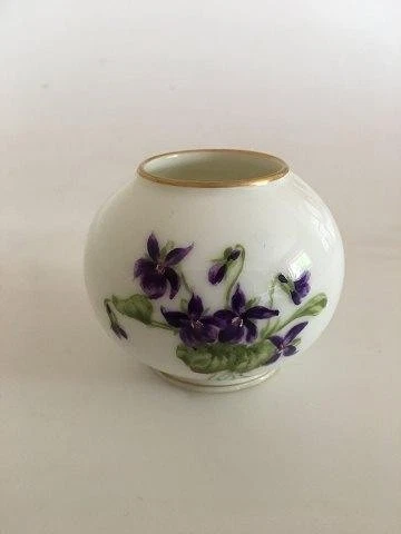 Royal Copenhagen Vase with Purple Flower Motif