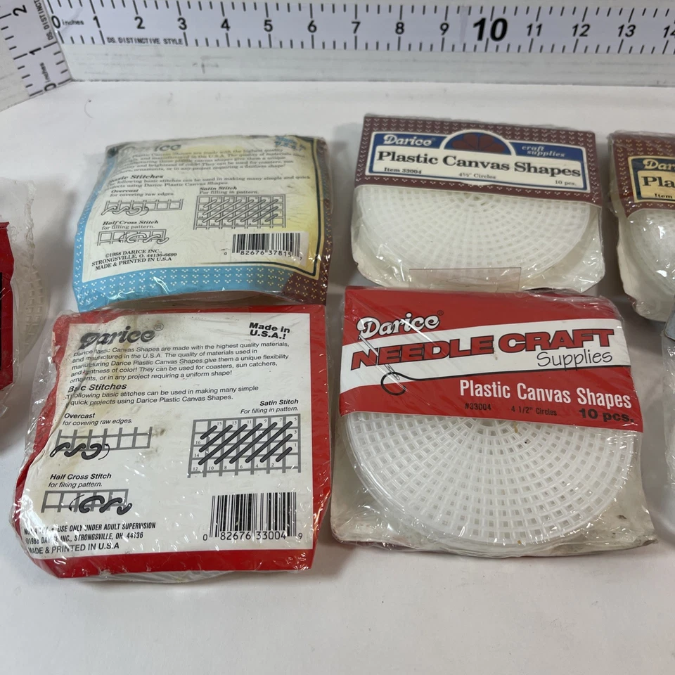 Darice PLASTIC CANVAS SHAPES Lot of 7 Full Packs Circle-Square Needlepoint 4 1/4 - Image 4 of 4