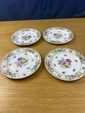 4 Schumann Royal Bavarian Dresden Art Flowers 8 3/8” Salad Plates