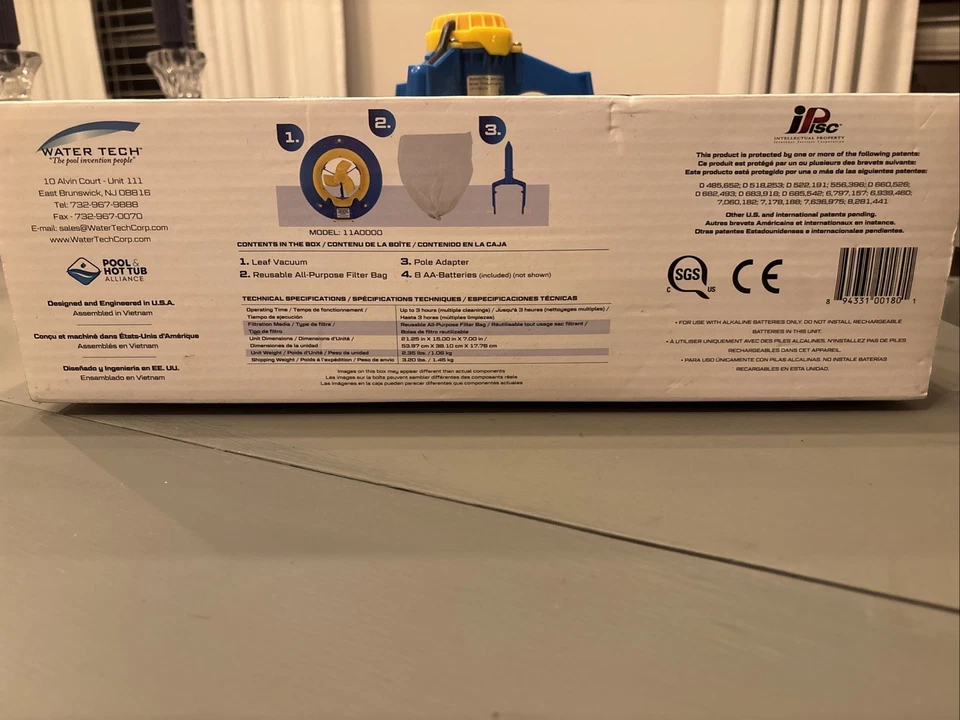 Pool Blaster LVAC100 Aspirador de hojas Limpiador de piscinas a batería Tecnología de agua (11A0000) Foto 3 de 4