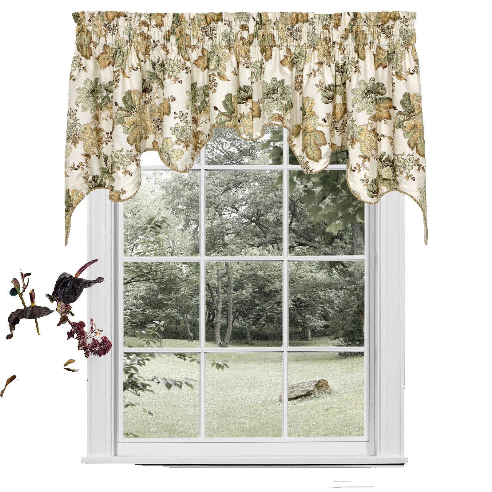 Cotton Floral Window Curtains & Drapes