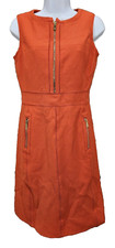 Tory Burch Mariel Sheath Dress Wool Pockets Zippers Marmalade ASO Celeb Womens 2