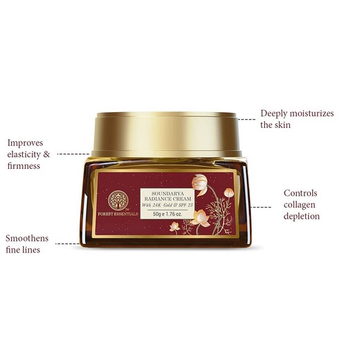 Forest Essentials Soundarya Radiance Cream With 24K Gold SPF25, 50 gm - Picture 4 of 5