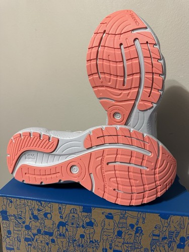 NEW Sz 9.5 Womens Brooks Glycerin 20 Running Shoes Oyster/Latigo Bay/Coral - Picture 7 of 8