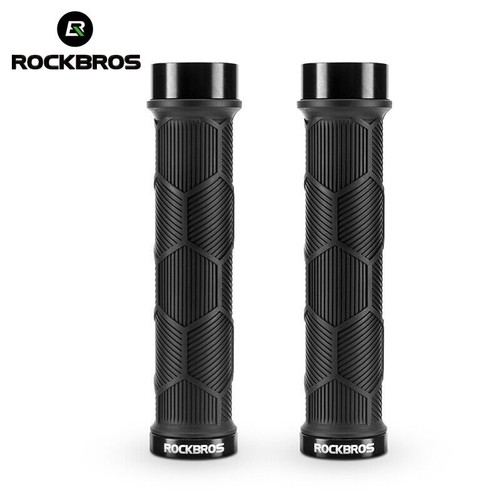 ROCKBROS Bicycle Handlebar Grips 22.2mm Rubber Non-slip Aluminium Lock-on - 第 13/17 張圖片