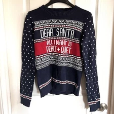 Ugly Sweater Jingles & Joy Wool Blend Unisex All I Want Is Peace & Quiet