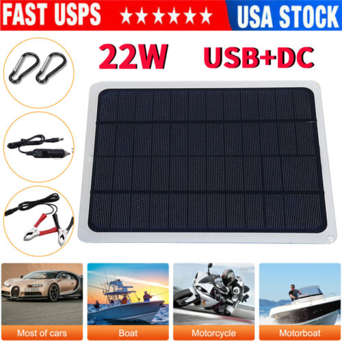 Trickle Charger 88W Solar Panel Kit 12V Battery Charger Maintainer Boat RV Car