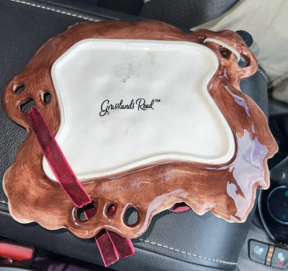 New Grasslands Road 7.75"x7" Snack Cheese Plate Embossed Green Grape Motif Foto 4 de 4