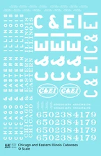 K4 O Scale Decals Chicago and Eastern Illinois C&EI Caboose White