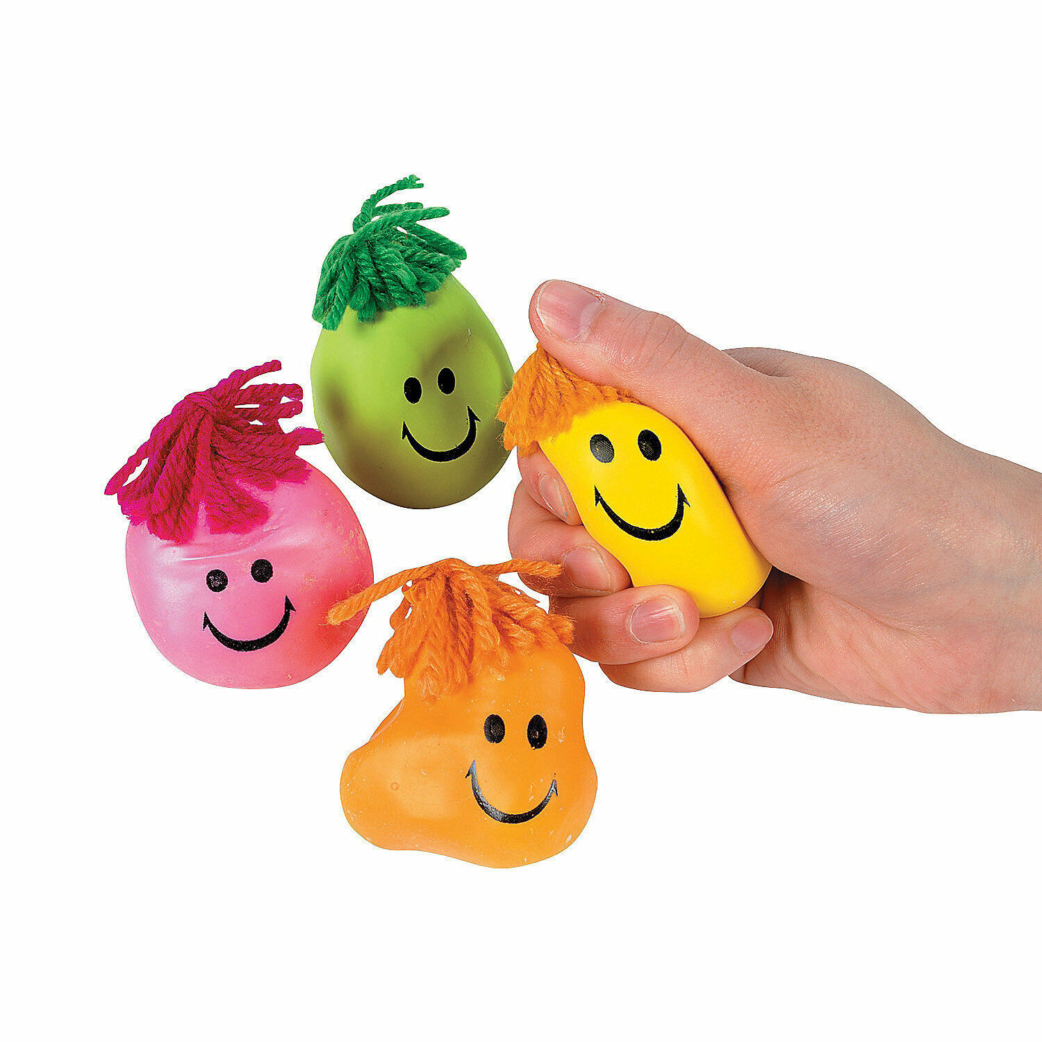 Fun Express Neon Smile Face Stress Balls Set Of 4 Brand New