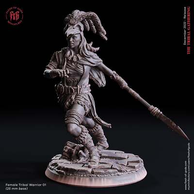 Female Tribal Warrior 1 - The Tribal Gathering - Flesh of Gods - Wargaming D&D D