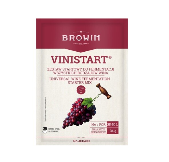 Wine Fermentation Starter 34 g VINISTART Yeast Nutrient for Red White Fruit Wine