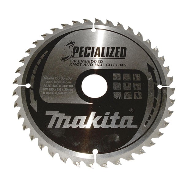 Makita SäGeblatt Specialized B-33180 190X30X40Z-image