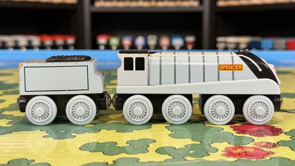 SPENCER Thomas & Friends Wooden Railway Toy Train Engine Rare Retired