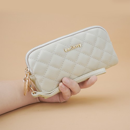 Women Leather Wallet Double Zipper Long Purse Phone Handbag Clutch with Wristlet - Picture 29 of 47