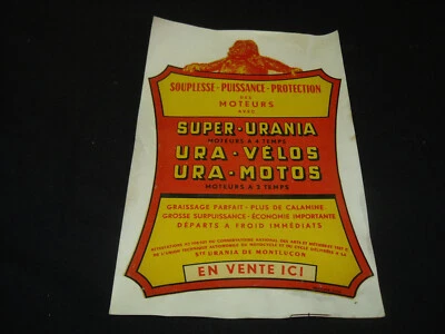 GRAND DECALCOMANIE NEUF D EPOQUE HUILE SUPER URANIA - esso bp shell texaco antar - Photo 1/4