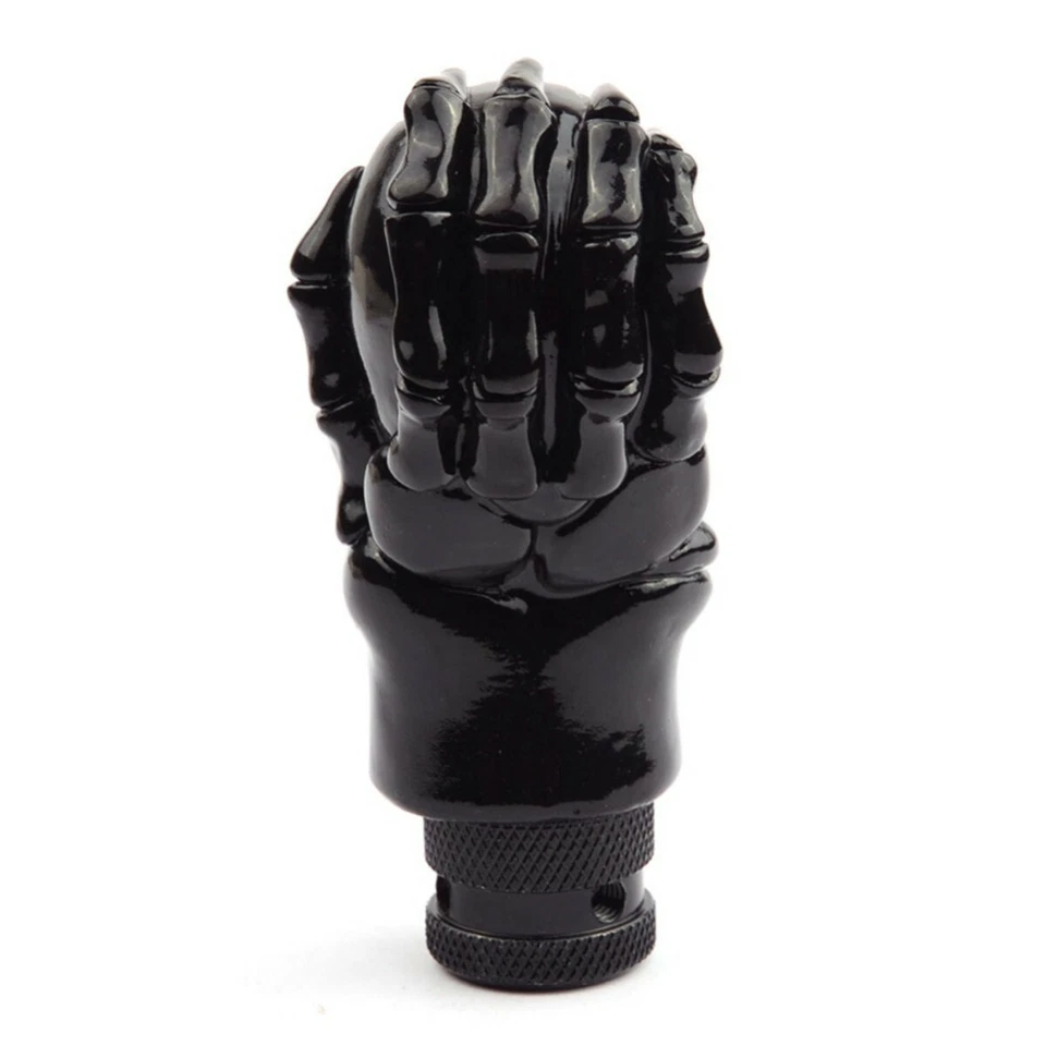 Manual Gear Stick Shift Car Shifter Lever Knob Black Skull Head Style Metal Kit - Image 2 of 4