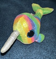 TY Beanie Boo NORI Regular 6" Plush Stuffed Rainbow Narwhal