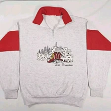 Vtg San Francisco Dalmatians Firefighter Pullover Sweatshirt (See Measurements)
