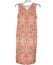 Sam Lavi Womens Multicolor Geometric Sleeveless Midi Dress Drawstring Size XS