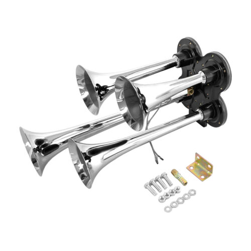 Train Horn Kit For Truck Vixen Horns S/Car/Semi. Complete Onboard System- 150psi Air Compressor, 0.5 Gallon Tank, 4 Trumpets. Super Loud DB. Fits... Bocina De Tren Para Trucks - Foto 7