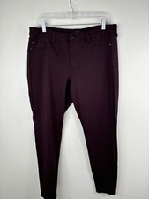 Liverpool Stretch Pants Leggings Women s Size 14/32 Dark Red Slim Leg, 34x26