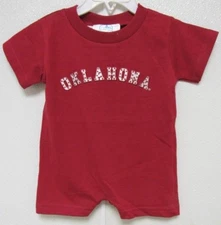 NCAA Oklahoma Sooners Polka Dot Name 6M Girls Infant T Romper 2 Feet Ahead #104