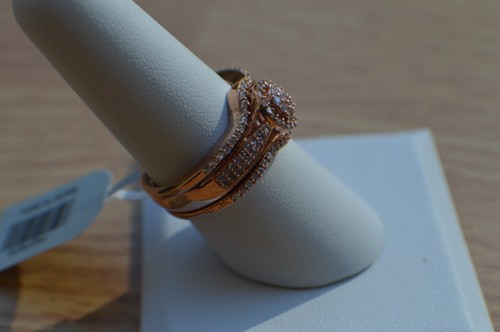 0.50ct Pink Diamond Stackable Rings(3) 14K Rose Gold over Sterling Silver Size 8 - Picture 4 of 11