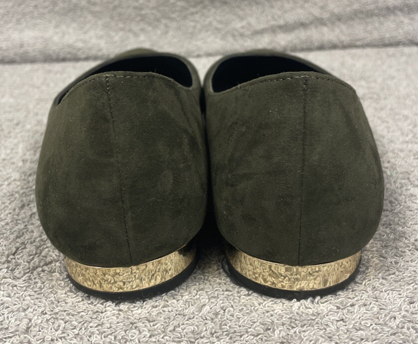 Coach And Four Dark Green Suede Slip-On Size 7