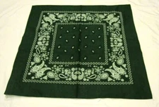 Paisley Dark Green Bandanna Face Mask Head Wrap Scarf Wristband-Brand New!