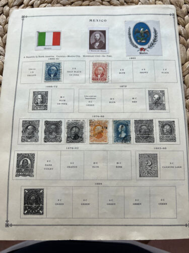 Briefmarken Sammlug Mexiko - Mexico auf alten Vordrucken, viele Bilder unten - Imagen 1 de 1