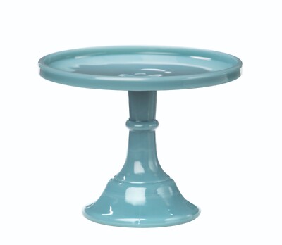 Mosser Glass USA Vintage Style Cake Stand Georgia Blue inch