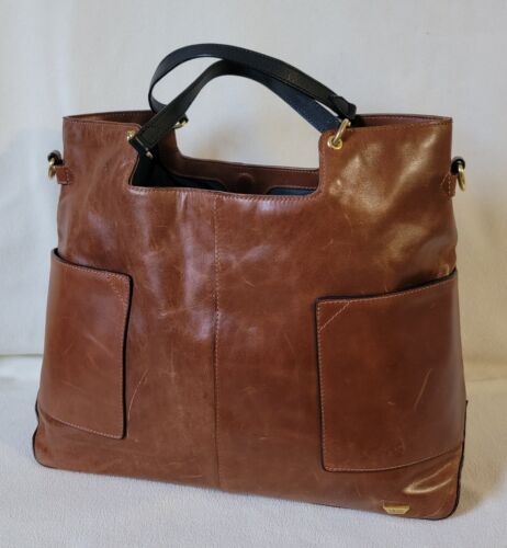 IIIBeCa by Joy Gryson Premium Luxury Italian Soft Leather Large Bag Tan Purse - Picture 9 of 24