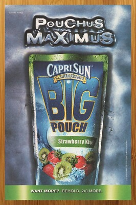 2001 Capri Sun Big Pouch Print Ad/Poster Authentic Food Drink Juice Pop Art 00's