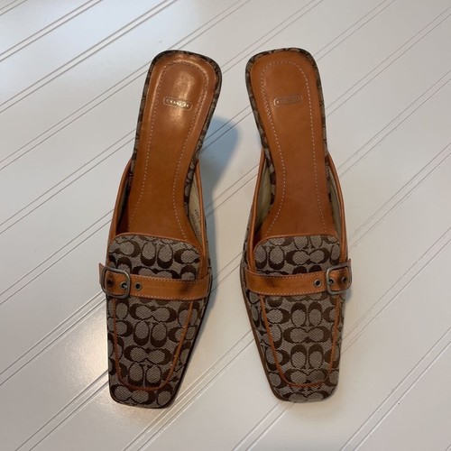 Coach Womens Gwynne Mules Stacked High 