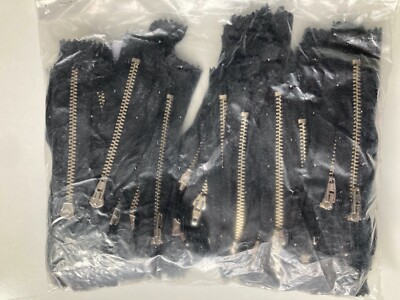 LAMPO ZIPPER BLACK 10cm x 100 pics MADE IN ITALY NIKEL QTA 100