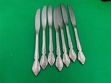 Set of 7 Oneida Community Stainless Steel BRAHMS solid Dinner Knives #