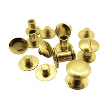 Binding Screws (Metal, Colour: gold / brass) - M4 Book Screws - Screw Rivets