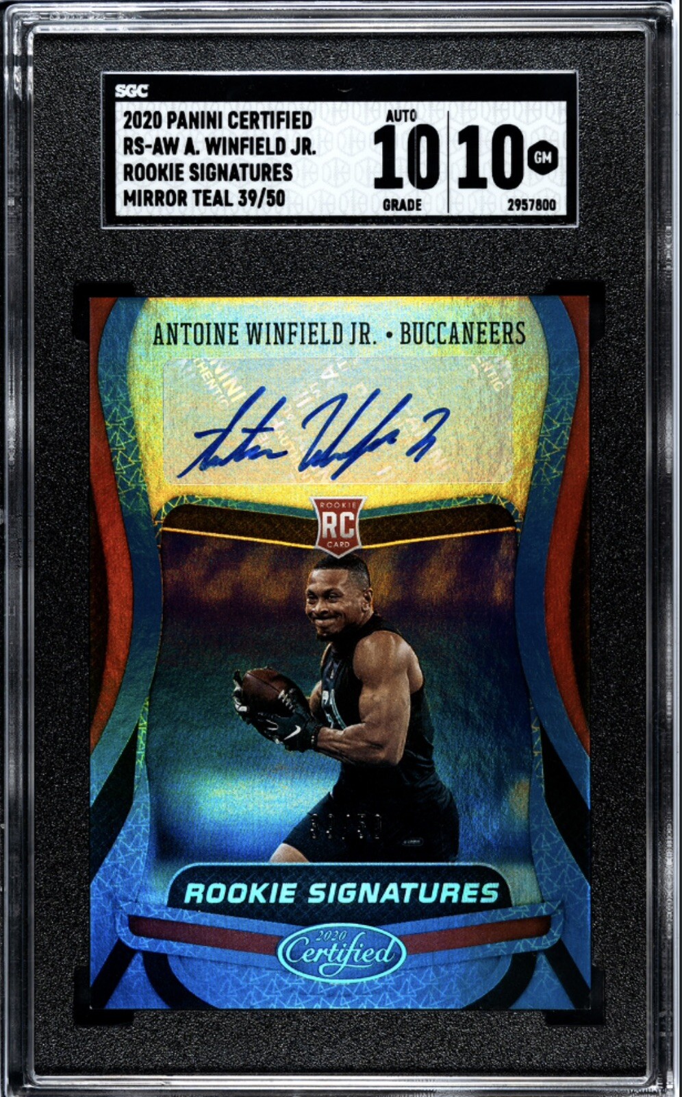 Antoine Winfield Jr. Panini Certified Rookie Signatures #RSAW Mirror Teal
