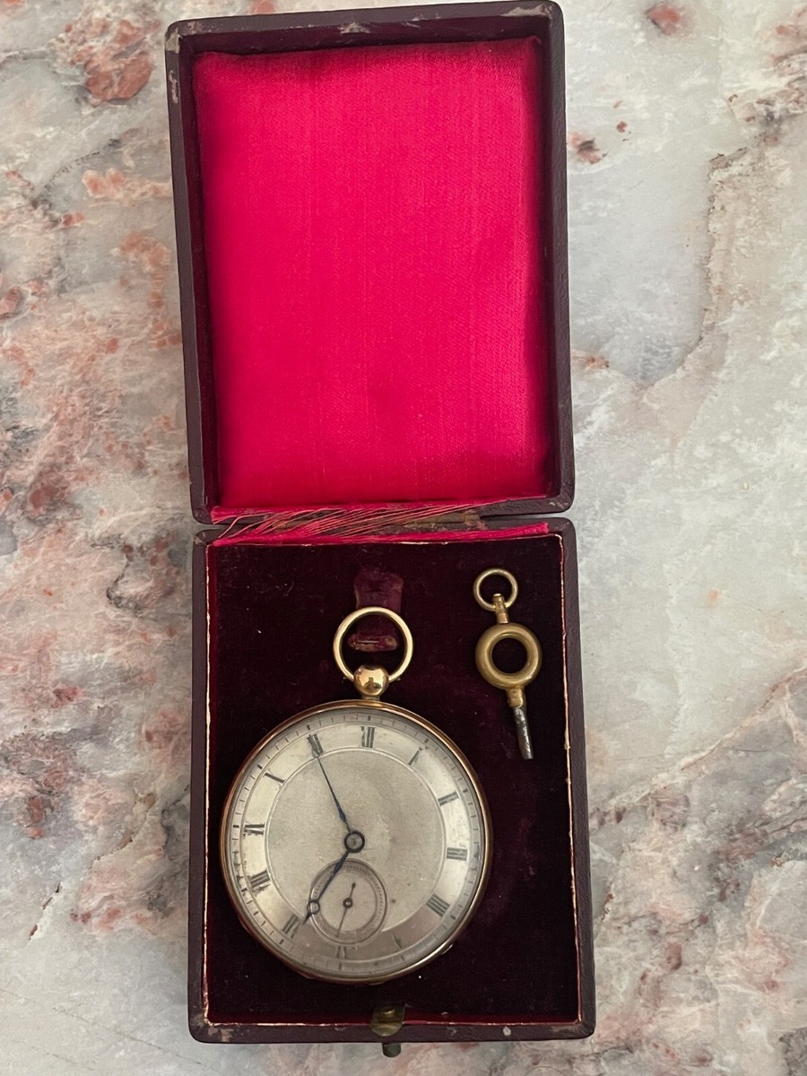 Antique Swiss 51 mm Rose Gold Cylinder Key Wind Pocket Watch  display picture 2