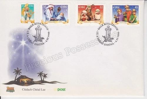 EIRE IRELAND FDC FIRST DAY COVER UNADDRESSED 1999 CHRISTMAS STAMP SET