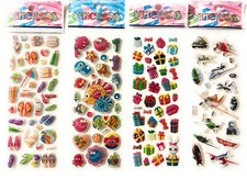 4 Different Sheets, 3D Puffy Stickers, Children Stickers Kids Gift