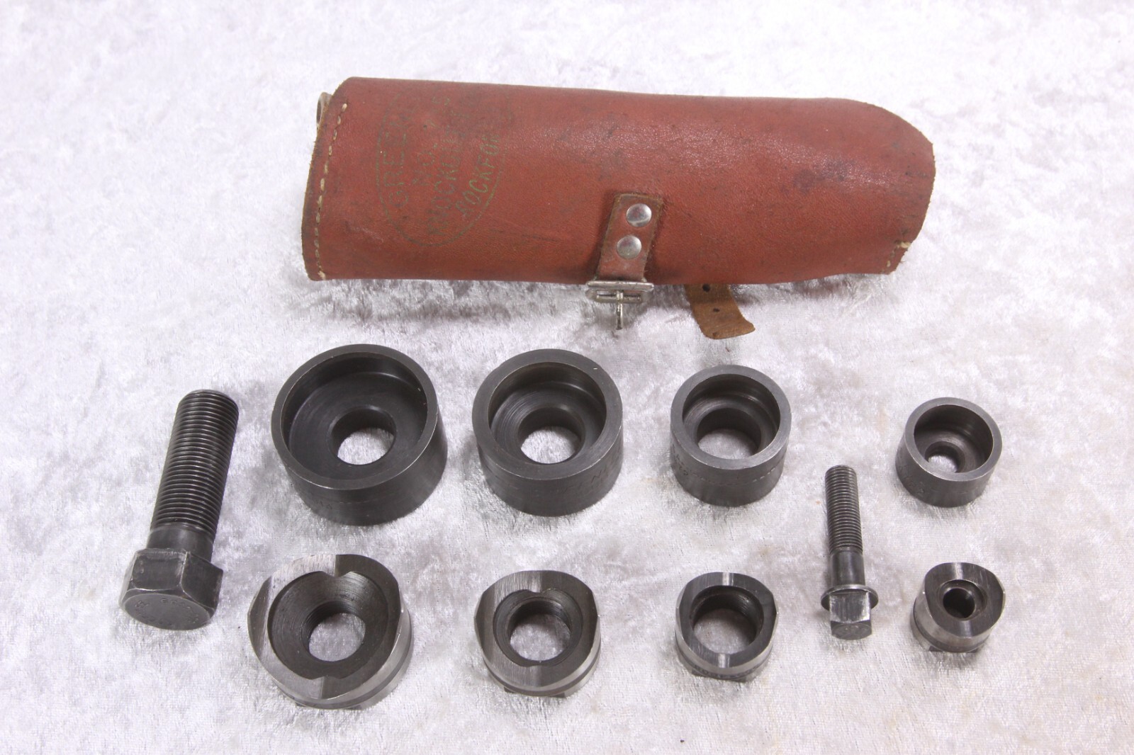 Vintage Greenlee Conduit Knockout Punch & Die Set & Leather Pouch eBay