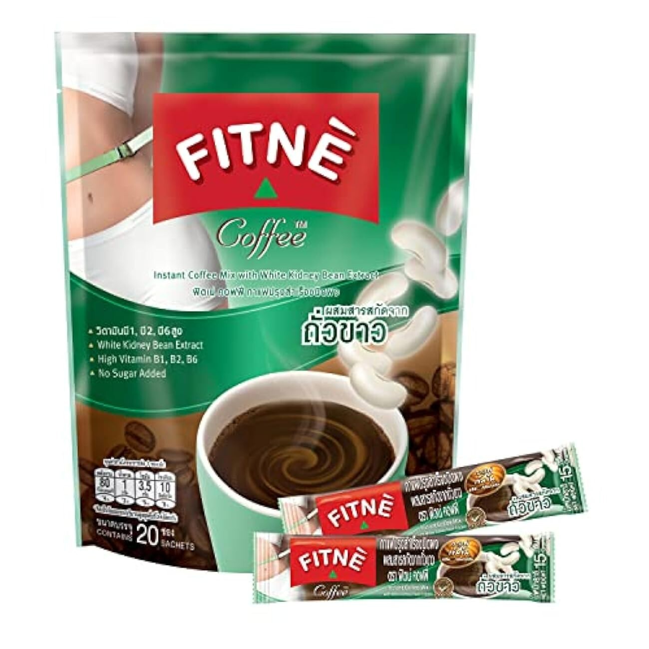 Fitne Instant Coffee Mix Powder With White Kidney Bean Extract 20 Sachets