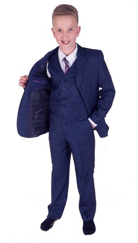 Boys Suits Blue 5 Piece Boys Wedding Suit Page Boy Party Prom 2 to 15 Years - 第 1/5 張圖片