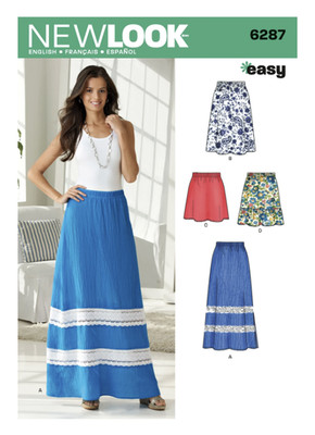 Simplicity Creative Patterns New Look 6287 Misses' Pull On Skirt in Four Lengths
