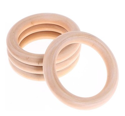 10Pcs 70mm/2.75'' Natural Unfinished Large Wooden Rings Circle Wood Pendant Co...