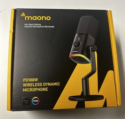 MAONO PD100W Wireless Gaming Microphone One-Click Noise Reduction Custom RGB 