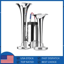 600DB Dual Trumpets Super Loud Car Electric Air Horn Truck Boat Train Speaker US
