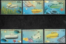Antigua 2000 - Submarines Ships - Set of 6 Stamps - Scott #2398-03 - MNH